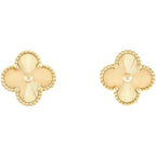 Van Cleef Gold Clover Stud Earrings