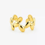 Gold Plated Open Band Pebble Motif Ring - Vellura Jewellery  Rings