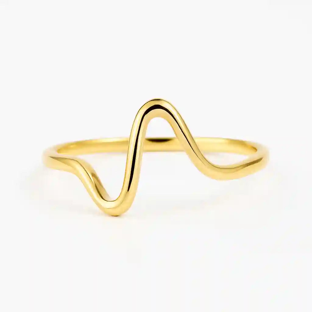 Minimalist Wave Gold Ring - Vellura Jewellery  Rings