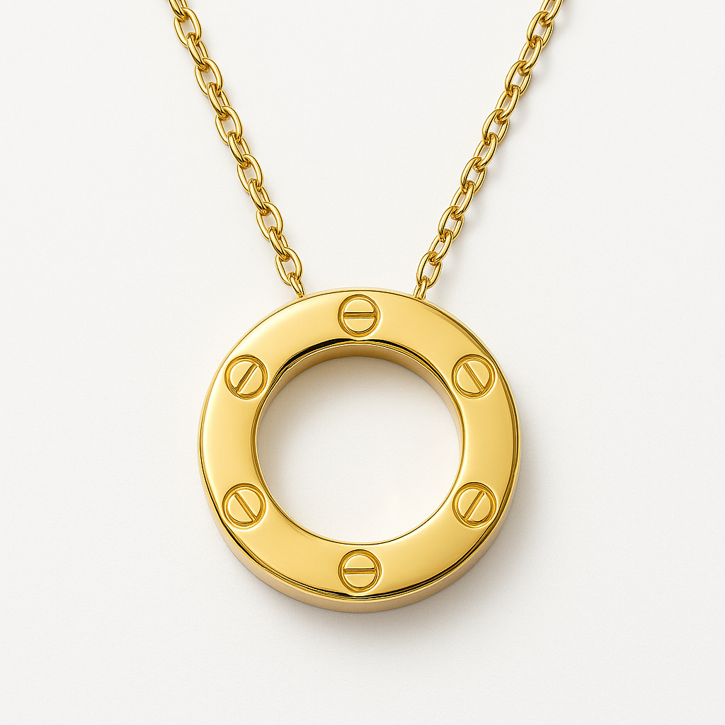 Cartier-Inspired Gold-Tone Stainless Steel Pendant Vellura Jewellery