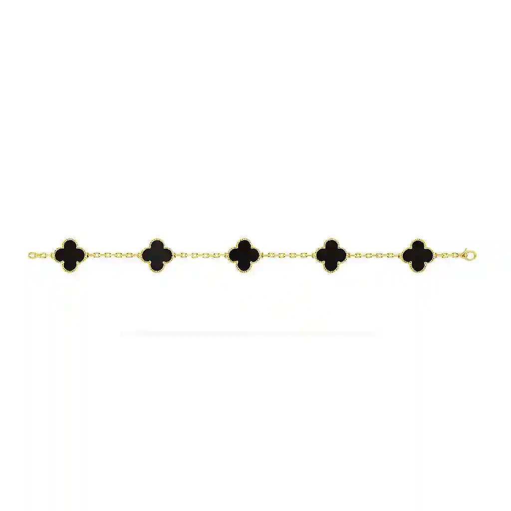 Van Cleef-Inspired Black Quatrefoil Bracelet Vellura Jewellery