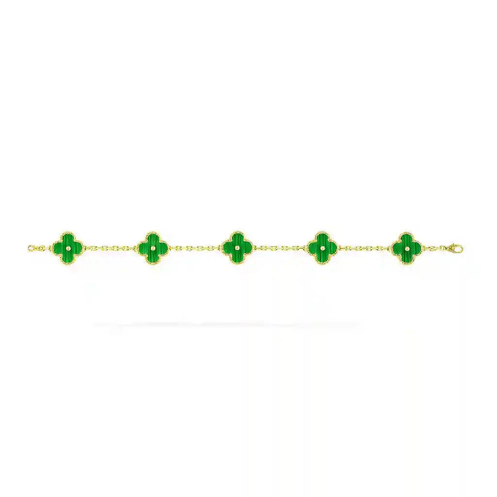 Van Cleef-Inspired Green Quatrefoil Bracelet Vellura Jewellery