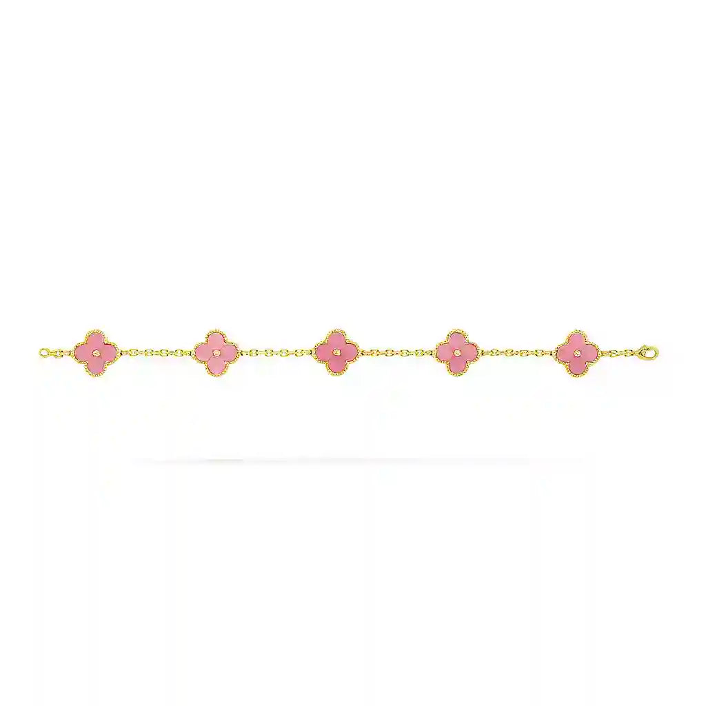 Van Cleef-Inspired pink Quatrefoil Bracelet Vellura Jewellery