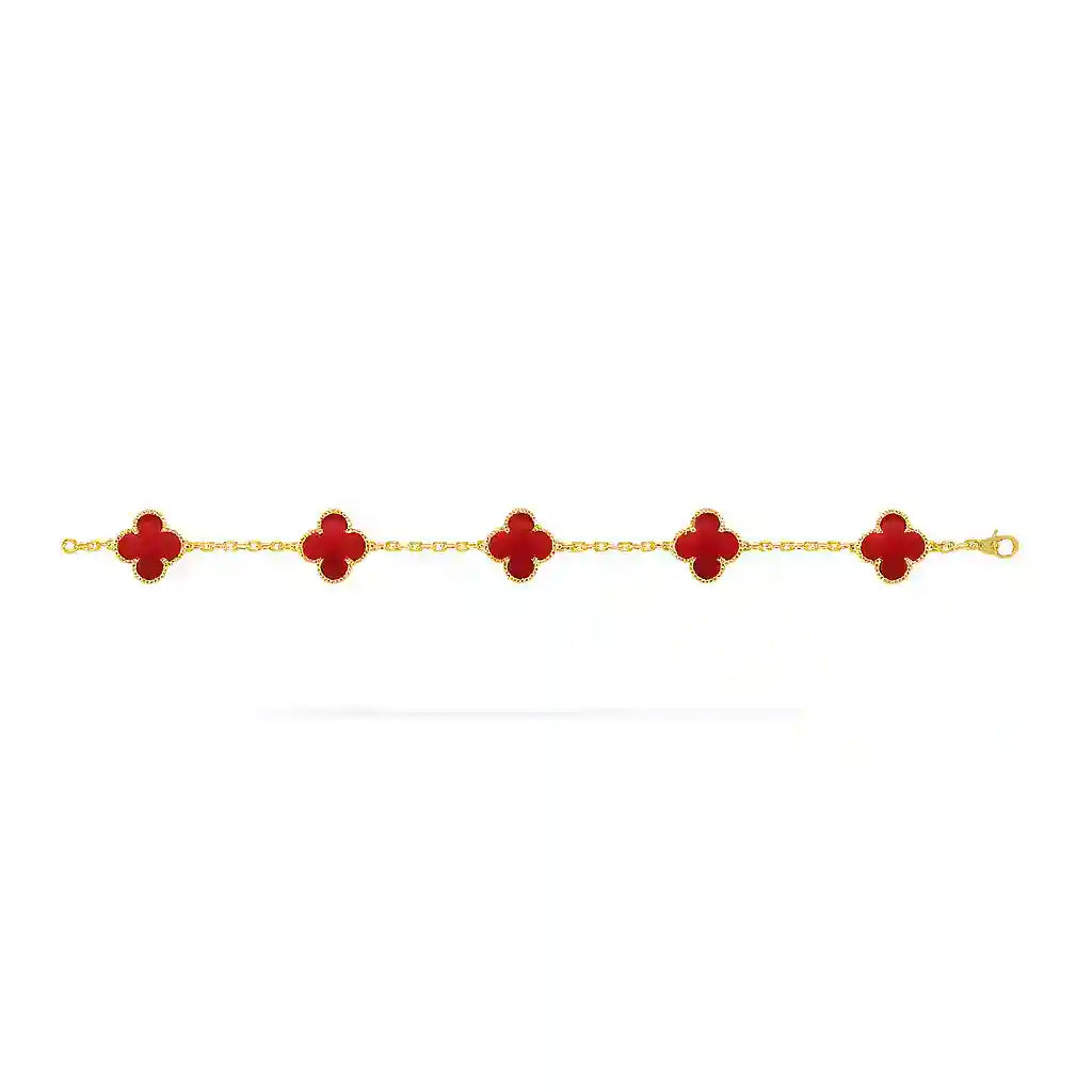 Van Cleef-Inspired Red Quatrefoil Bracelet Vellura Jewellery