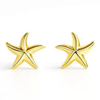 Gold Starfish Stud Earrings Vellura Jewellery