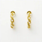 Gold Pearl Hoop Earrings Vellura Jewellery