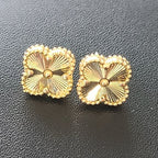 Van Cleef Gold Clover Stud Earrings