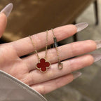 Elegant Red Van Cleef Pendant Set with Earrings & Bracelet