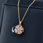 Rotatable Flower Pendant Necklace