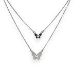 Sterling Silver Double Butterfly Pendant Necklace Vellura Jewellery