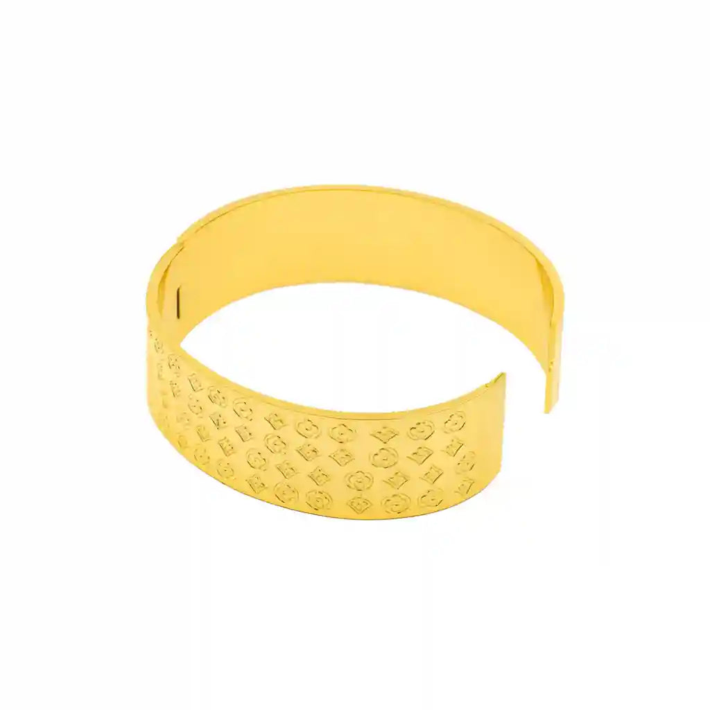 Luxury Gold Wide Bangle Bracelet - VelluraJewellery