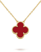 Elegant Red Van Cleef Pendant Set with Earrings & Bracelet