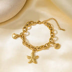 Gold-Plated Stainless-Steel 18K Bracelet with starfish charms