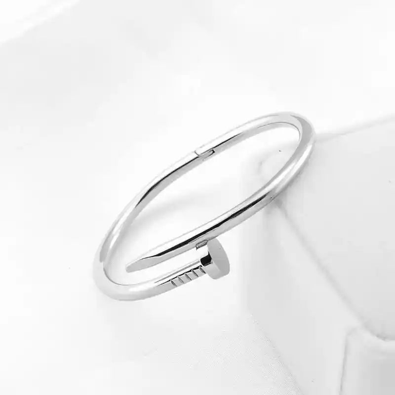 Silver Plated Nail Bracelet