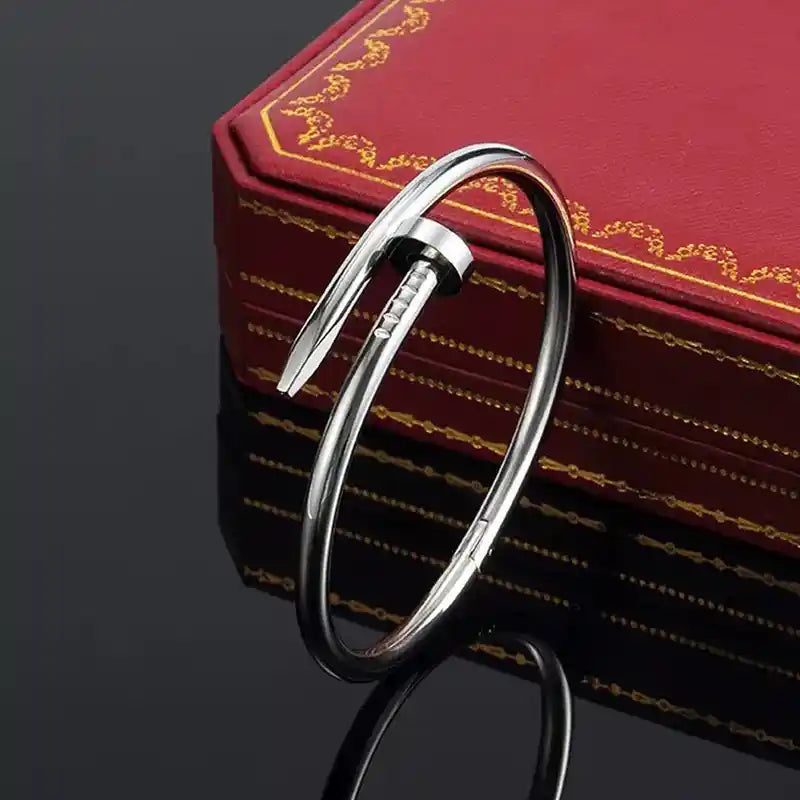 Silver Plated Nail Bracelet