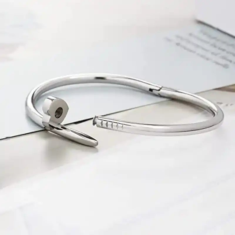 Silver Plated Nail Bracelet