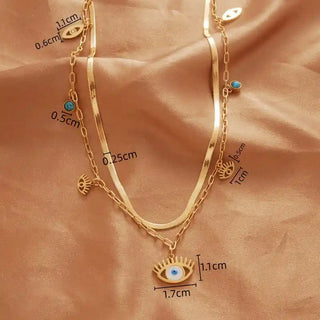 Gold-Plated Boho Evil Eye Necklace