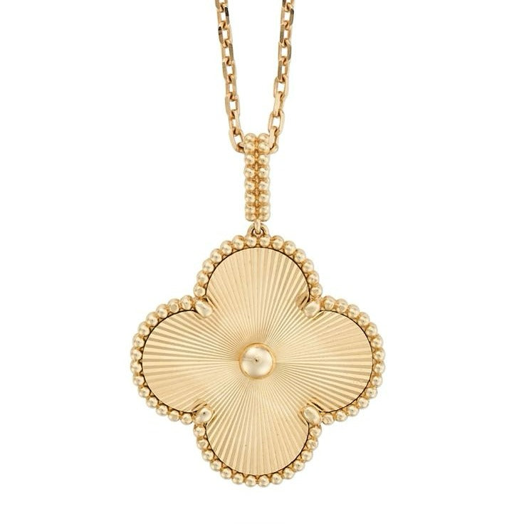 Van Cleef inspired gold clover pendant necklace