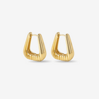 Chunky Geometric Gold Hoop Earrings Vellura Jewellery