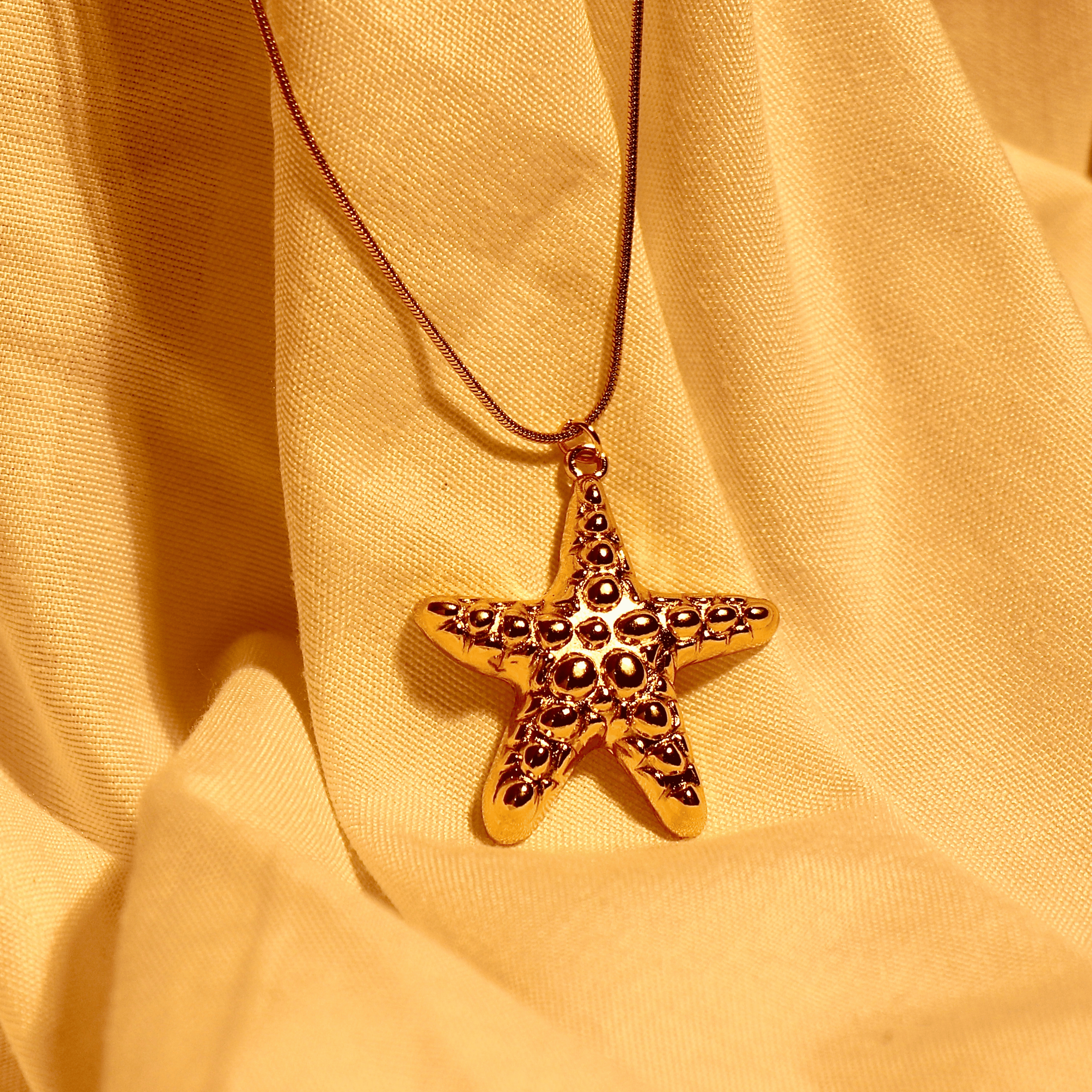 Gold-Plated Starfish Pendant Necklace Vellura Jewellery