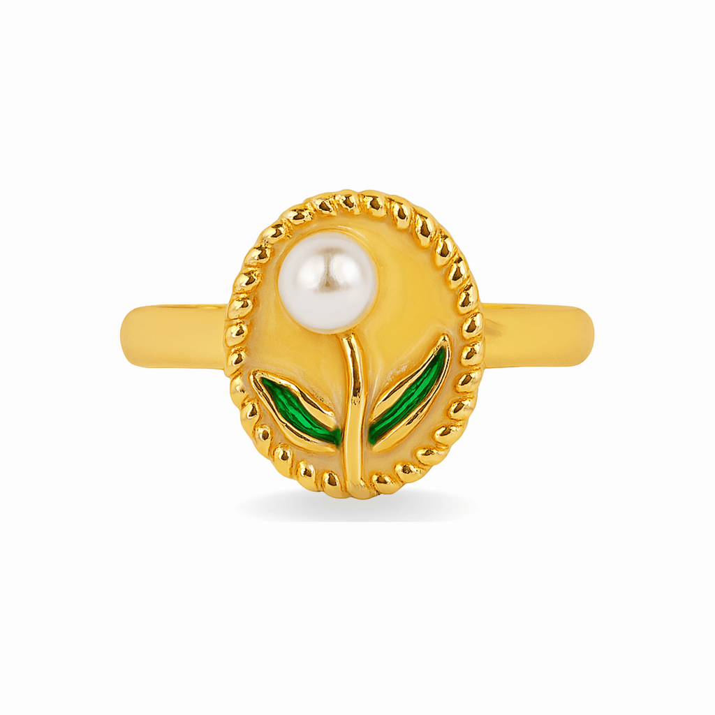 White rose anti-tarnish ring
