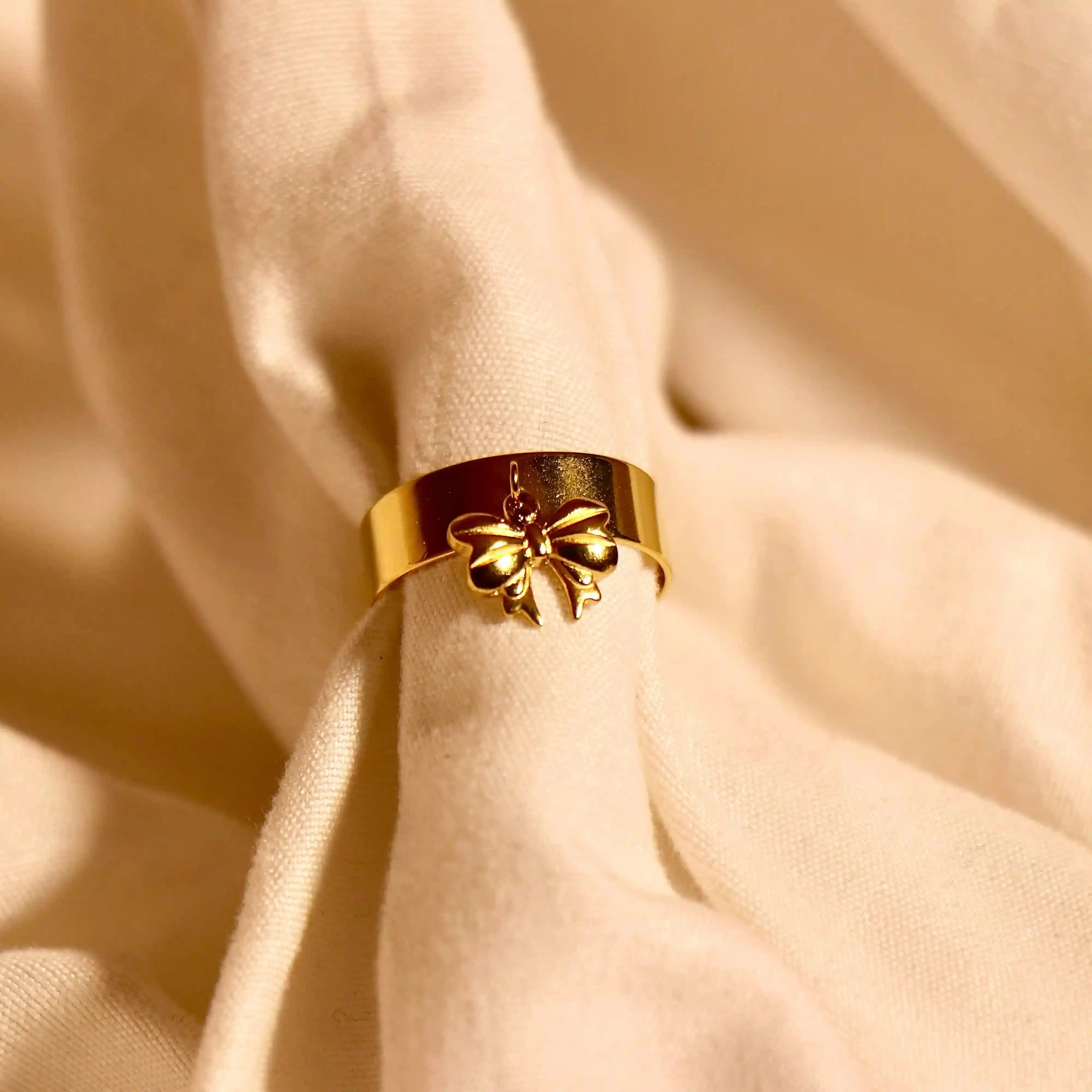 Gold Bow Ring Vellura Jewellery