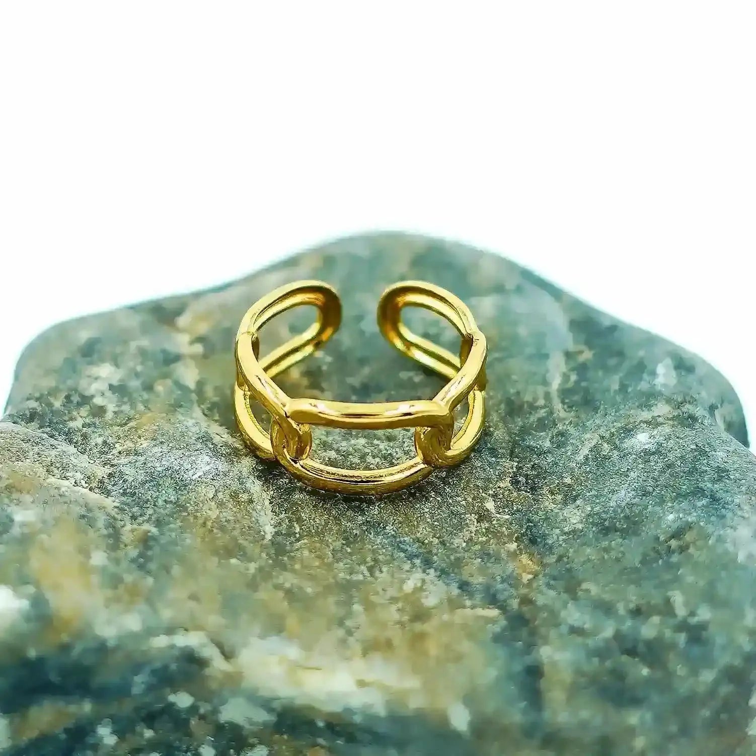 Gold Chain Link Ring Vellura Jewellery