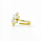 Gold Floral Ring with White Stones Vellura Jewellery
