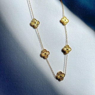 5 Motif's Van Cleef Inspired Gold Necklace with bracelet-Adjustable