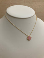 Pink Clover Pendant Necklace