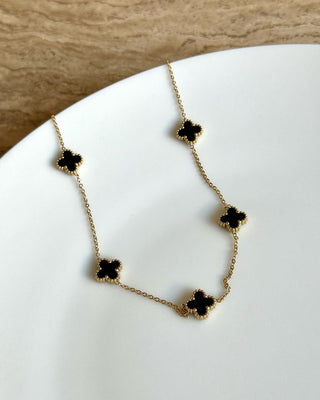 5 Motif's Van Cleef Inspired Black Necklace-Adjustable