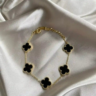 5 Motif's Van Cleef Inspired Black Necklace-Adjustable