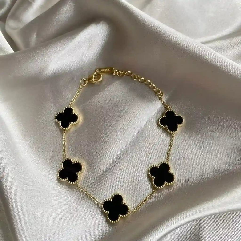 Van Cleef-Inspired Black Quatrefoil Bracelet Vellura Jewellery