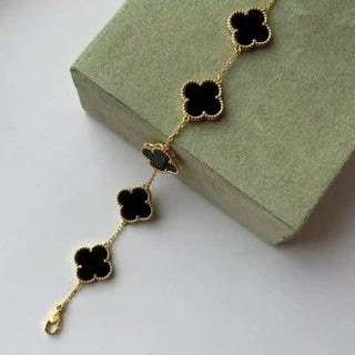 Van Cleef-Inspired Black Quatrefoil Bracelet Vellura Jewellery