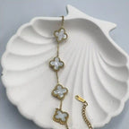 Van Cleef-Inspired White Quatrefoil Bracelet Vellura Jewellery
