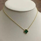 Green Clover Pendant Necklace - VelluraJewellery
