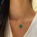 Green Clover Pendant Necklace - VelluraJewellery