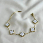 Van Cleef-Inspired White Quatrefoil Bracelet Vellura Jewellery