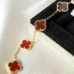 Van Cleef-Inspired Red Quatrefoil Bracelet Vellura Jewellery