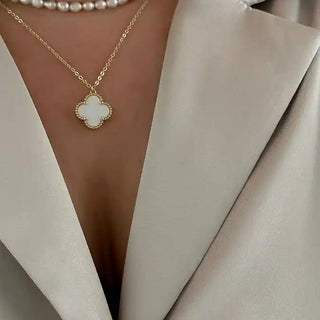 White Clover Necklace Set – Demi Fine Necklace, Ring, Bracelet & Earrings - VelluraJewellery