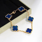 Van Cleef-Inspired Blue Quatrefoil Bracelet