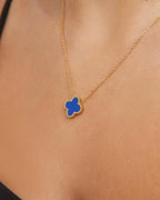 Blue Clover Pendant Necklace