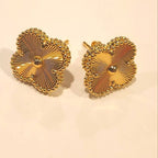Van Cleef Gold Clover Stud Earrings