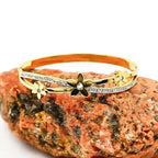Gold Floral Bracelet with CZ Stones Vellura Jewellery
