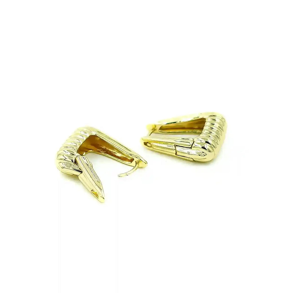Chunky Geometric Gold Hoop Earrings Vellura Jewellery