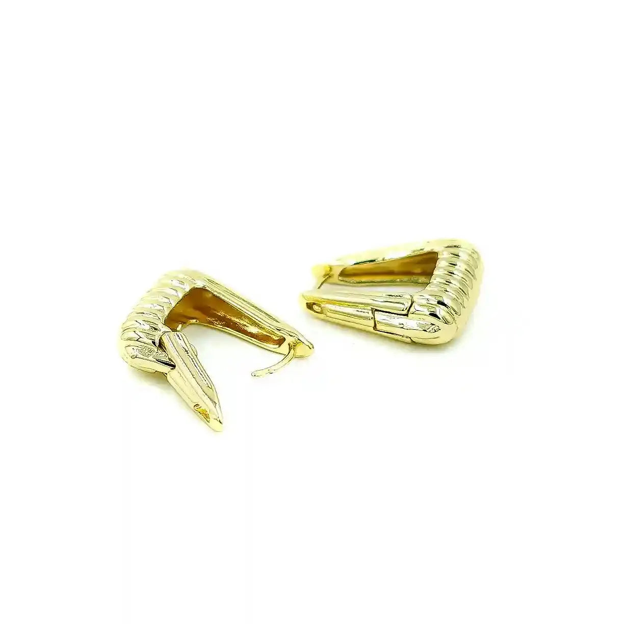 Chunky Geometric Gold Hoop Earrings Vellura Jewellery