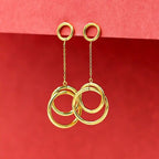 Hoop Gold Dangle Earrings Vellura Jewellery