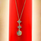 Triple Motif Diamond Pendant Necklace Vellura Jewellery