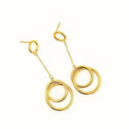 Hoop Gold Dangle Earrings Vellura Jewellery