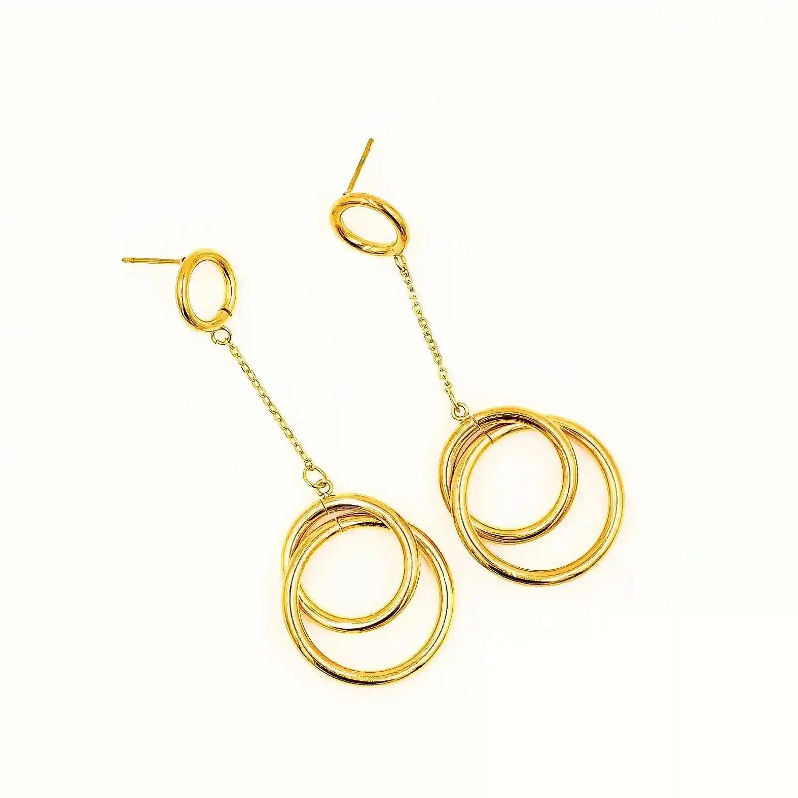 Hoop Gold Dangle Earrings Vellura Jewellery